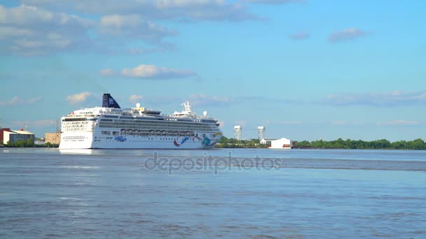 Mississippi Nehri üzerinde yolcu gemisi — Stok video