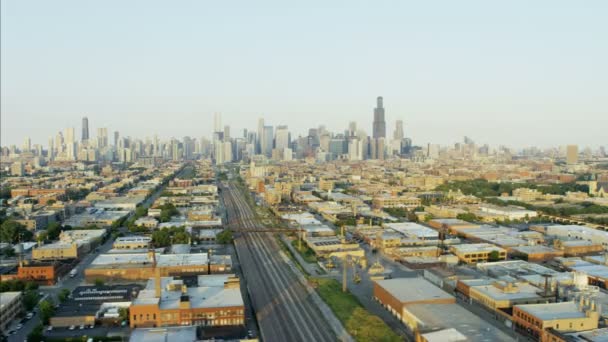Chicago stad wolkenkrabber gebouwen — Stockvideo