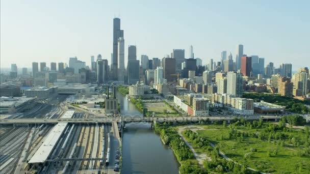 Willis Tower nella città di Chicago — Video Stock