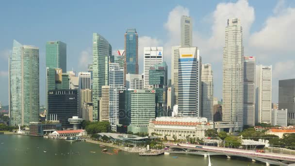 Waterfront view of the Marina Bay — Stock Video