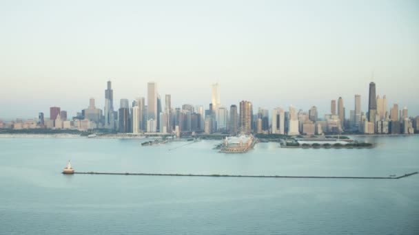 Lago Michigan em Chicago City — Vídeo de Stock