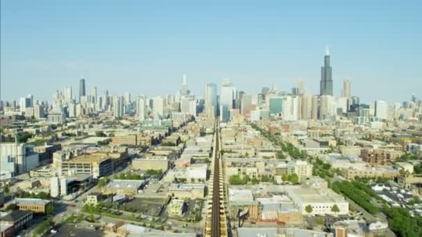 Chicago und Sears Tower — Stockvideo
