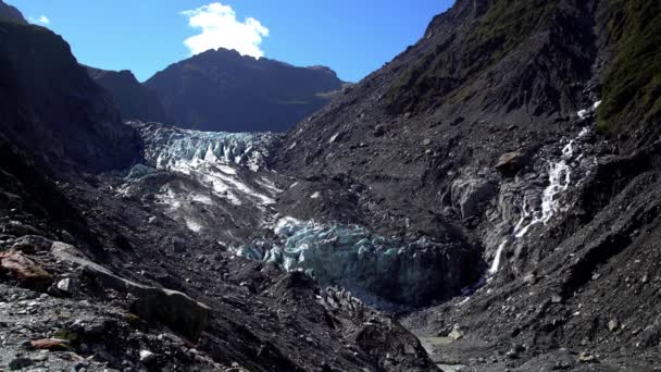 フランツ ・ ジョセフ氷河の氷の融解 — ストック動画