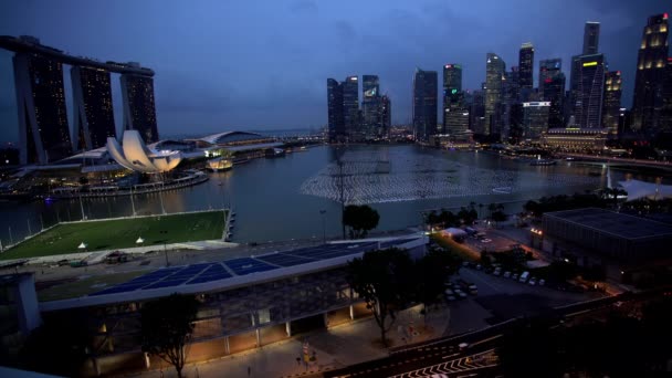 Waterfront e Marina Bay Sands hotel — Vídeo de Stock