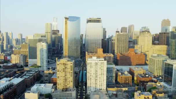 Здания небоскрёба Чикаго — стоковое видео