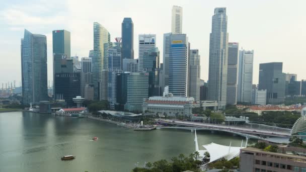 Marina Bay y Fullerton Hotel — Vídeos de Stock