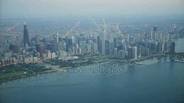 Lake Michigan w mieście Chicago — Wideo stockowe