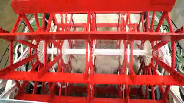 Roterande skovelhjul av båt — Stockvideo