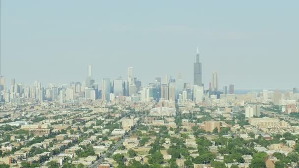 Commuter buitenwijken van Chicago — Stockvideo