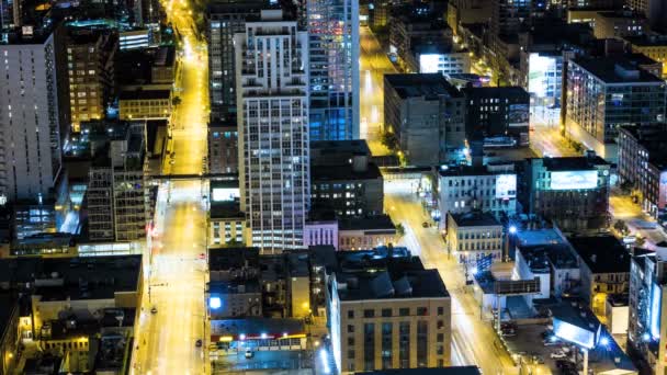 Lluminated 芝加哥摩天大楼 — 图库视频影像
