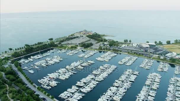 Lake Michigan Waterfront em Chicago — Vídeo de Stock