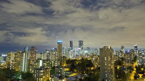 Illuminated buildings in Vancouver — Stock Video