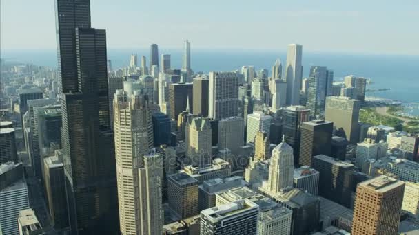 Chicago och Sears Tower — Stockvideo