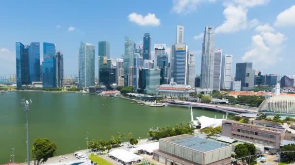 Waterfront view of the Marina Bay — Stock Video