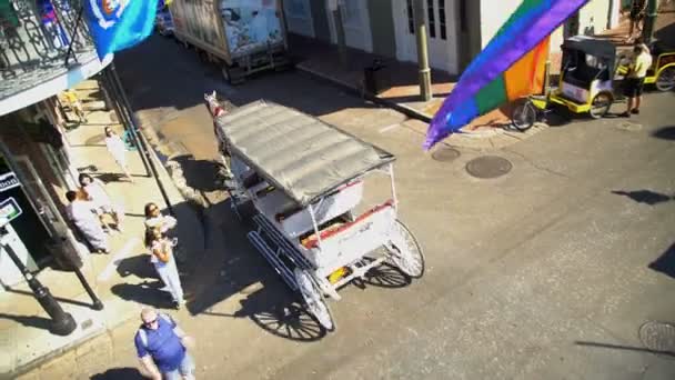 Rainbow flags on buildings — Stock Video