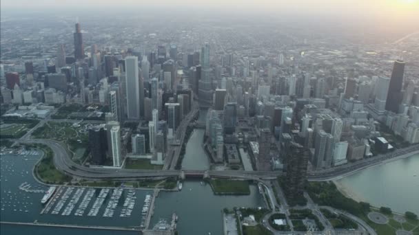 Michiganské jezero nábřeží v Chicagu — Stock video