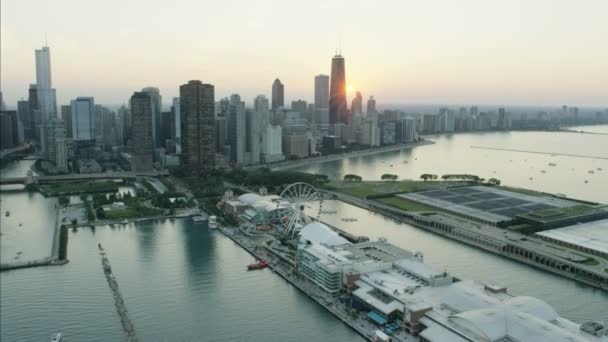 Lago Michigan en Chicago — Vídeo de stock