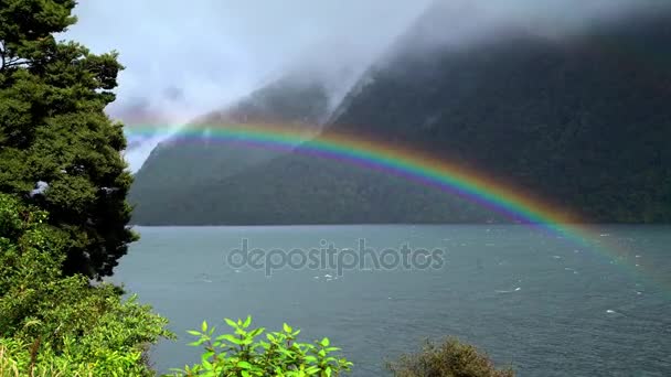 Rainbow over mountain range — Stock Video