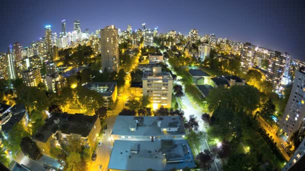 Clădiri iluminate din Vancouver — Videoclip de stoc