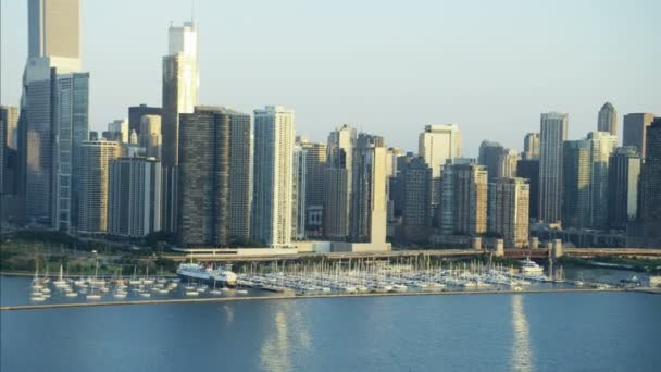Озеро Мічиган в місті Чикаго — стокове відео