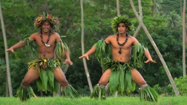 Men dancing hula — Stock Video