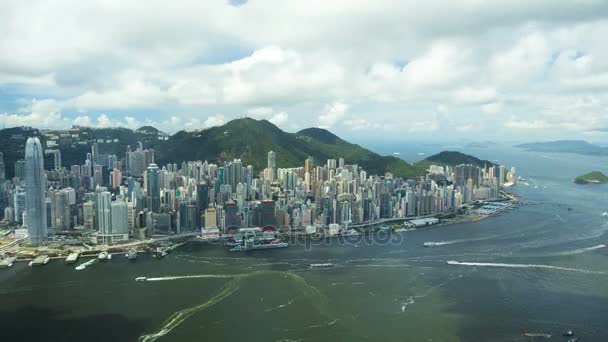 Moderne stad wolkenkrabbers in Hong Kong — Stockvideo