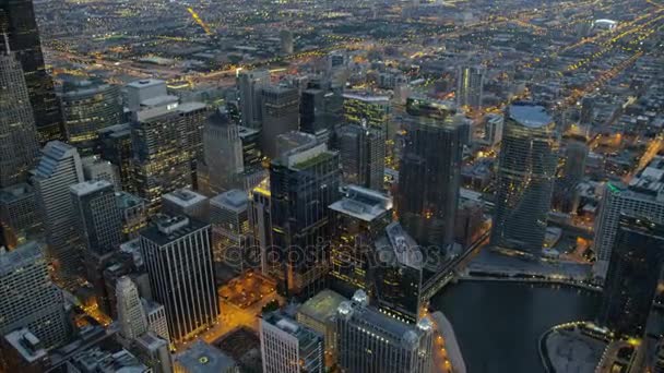 Sears Tower with Chicago River — Stock Video