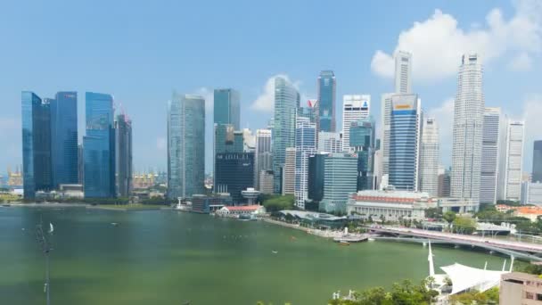 Waterfront view of the Marina Bay — Stock Video