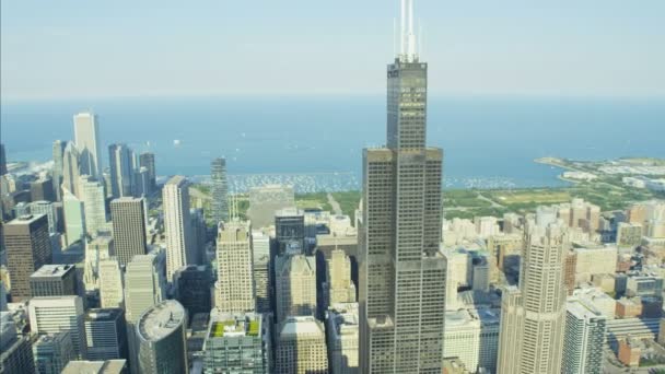 Чикаго и Уиллис Тауэр — стоковое видео
