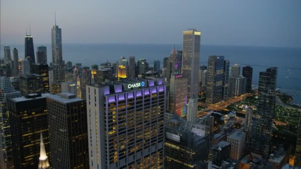 Chicago con el lago Michigan — Vídeos de Stock