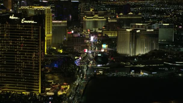 Iluminado Las Vegas Strip — Vídeo de Stock