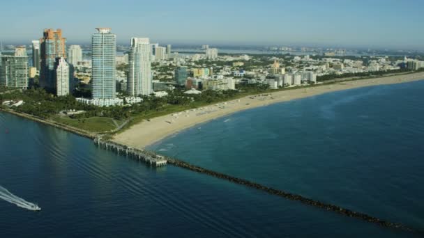 Vista al amanecer de Pointe Beach Miami — Vídeos de Stock