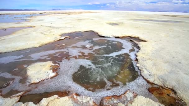 Altiplano boliviano uma fonte termal geotérmica — Vídeo de Stock