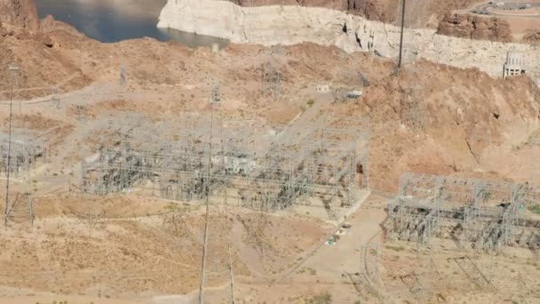 Power electricity generating station Hoover Dam — Stock Video