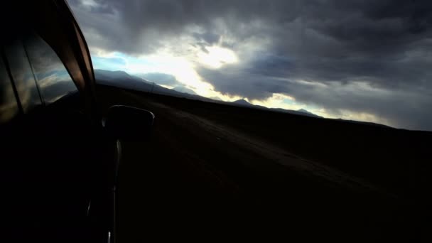 Vista crepuscolo di Salar de Uyuni — Video Stock