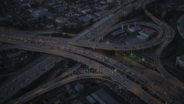 Auto-estrada de tráfego intersecções Los Angeles — Vídeo de Stock