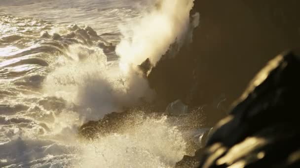 Lava vierte en el océano — Vídeo de stock