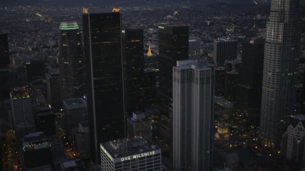 Paisaje urbano iluminado Los Angeles — Vídeo de stock