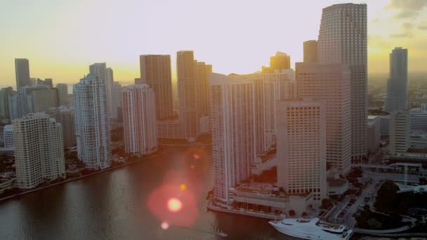 Baía de Biscayne em direção a Brickell Key Miami — Vídeo de Stock