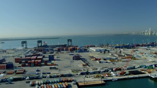 Porto de contêiner de transporte internacional Miami — Vídeo de Stock