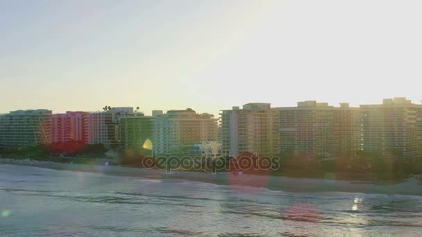 Zonsondergang van North Beach, Miami — Stockvideo