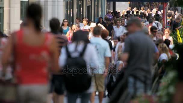 Persone che camminano per strade trafficate — Video Stock