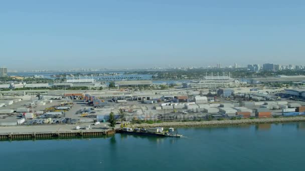 Porto de contêiner de transporte internacional Miami — Vídeo de Stock