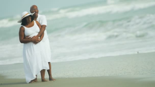 Couple jouissant de la proximité sur la plage — Video