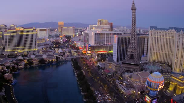 Illuminated Las Vegas Blvd — Stock Video