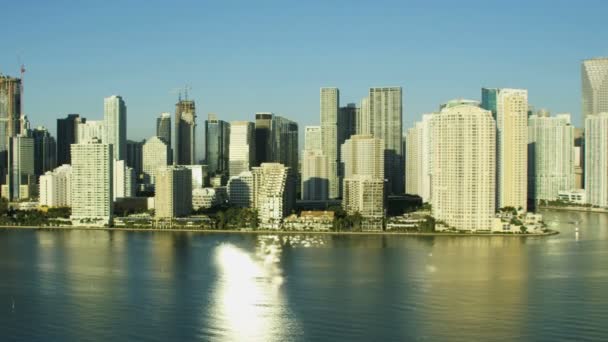 Downtown Miami finans bölgesi gündoğumu — Stok video