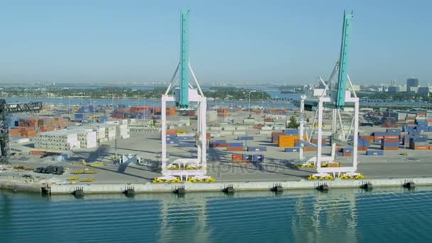 Miami internationaler Schiffscontainerhafen — Stockvideo