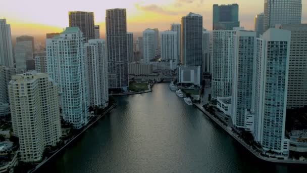 Brickell Key Miami ciudad — Vídeo de stock