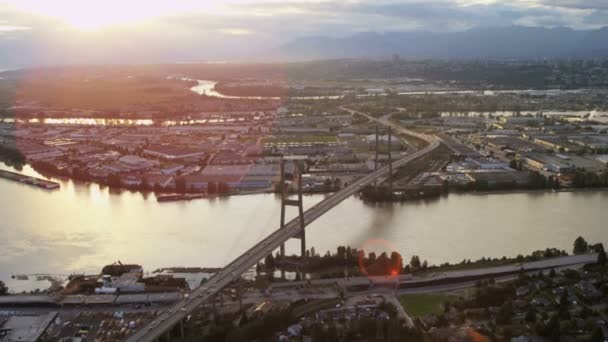 Broen over Fraser River, Vancouver – stockvideo