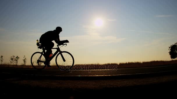 Corredores y ciclista de entrenamiento — Vídeos de Stock